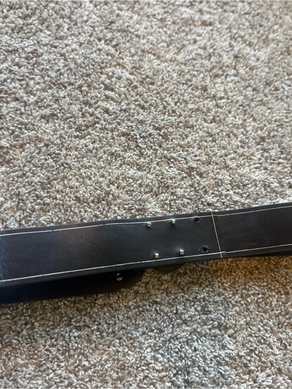 Vintage Black Leather Adjustable Belt